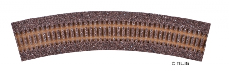 TILLIG 86505 - H0 Gleisbettung Elitegleis dunkel (braun) für gebogenes Gleis R41/30°